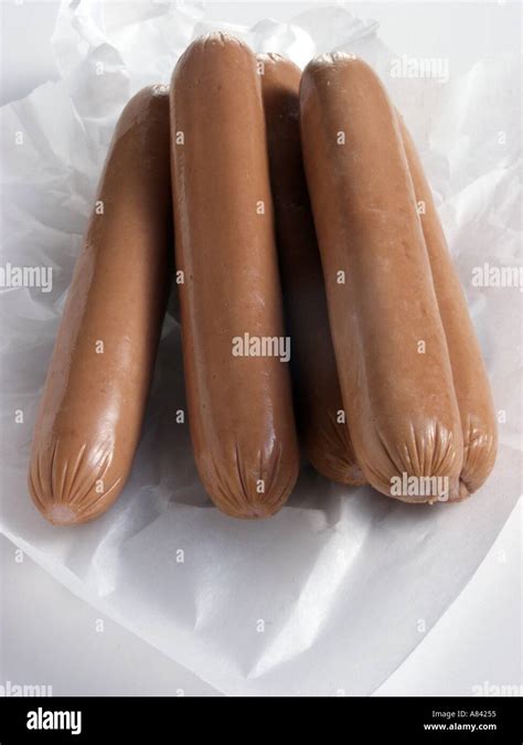 Five Uncooked Hot Dogs On Butcher S Paper Stock Photo Alamy