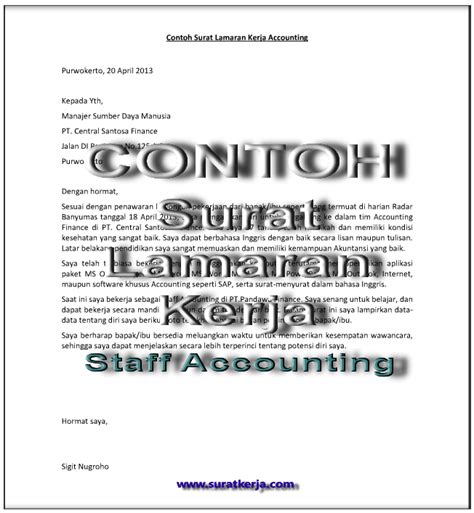 Detail Contoh Surat Lamaran Kerja Accounting Koleksi Nomer 22