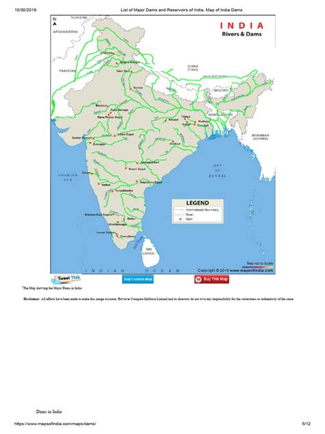 List Of Major Dams And Reservoirs Of India Map Of India Dams Pdf