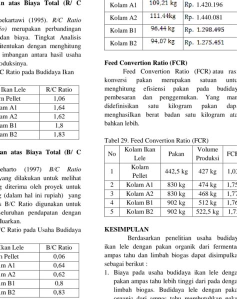 ANALISIS BIAYA DAN PENDAPATAN PADA USAHA BUDIDAYA LELE SANGKURIANG