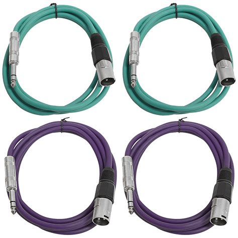 Seismic Audio SATRXL M6 2GREEN2PURPLE 1 4 TRS Male To XLR Reverb