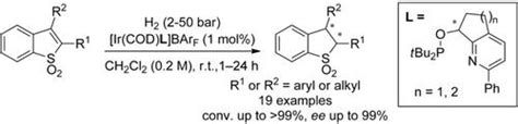 铱催化的苯并 B 噻吩11 二氧化物的不对称加氢反应angewandte Chemie International Edition X Mol