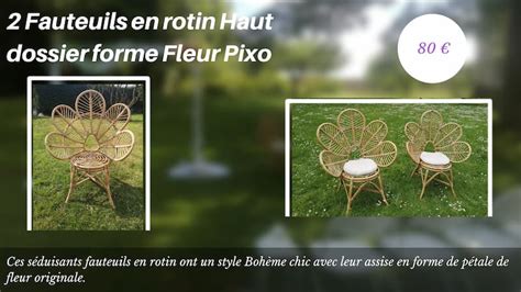 Fauteuils En Rotin Haut Dossier Forme Fleur Pixo Ambiance Plus