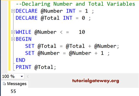 SQL While Loop