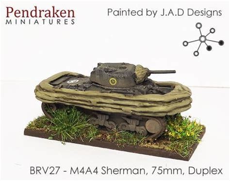 Pendraken 10mm WWII British M4A4 Sherman 75mm Duplex