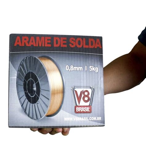 Arame de 0 8 mm 5 Kgp ara Solda Mig Gás V8 BRASIL 7795