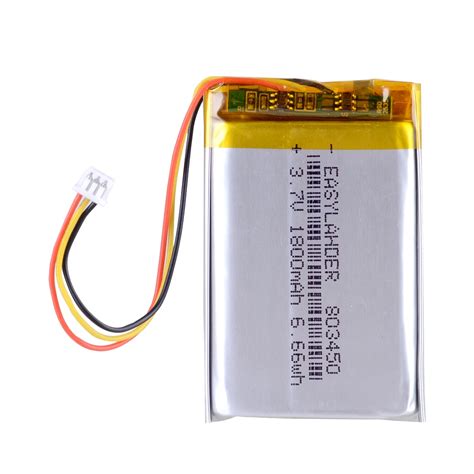 3 7V 1800mAh Lithium Polymer Rechargeable Battery With JST 1 25mm 3pin