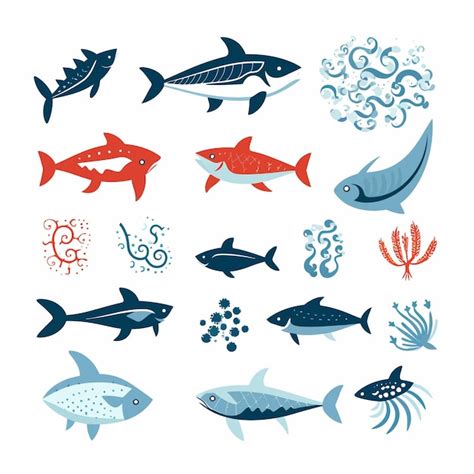 Premium Vector Set Of Fish Icons