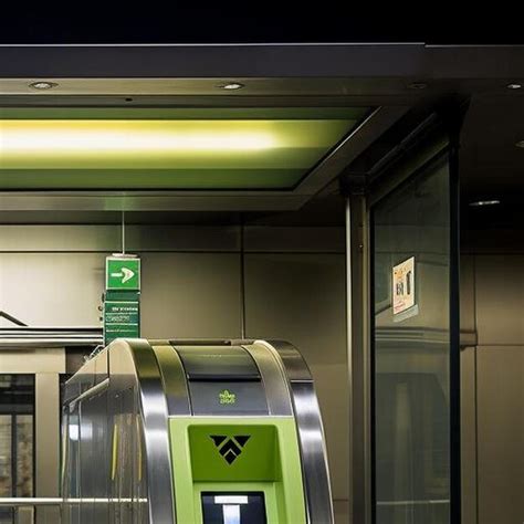 Premium AI Image | myki ticket gate showing a green entrance arrow at ...