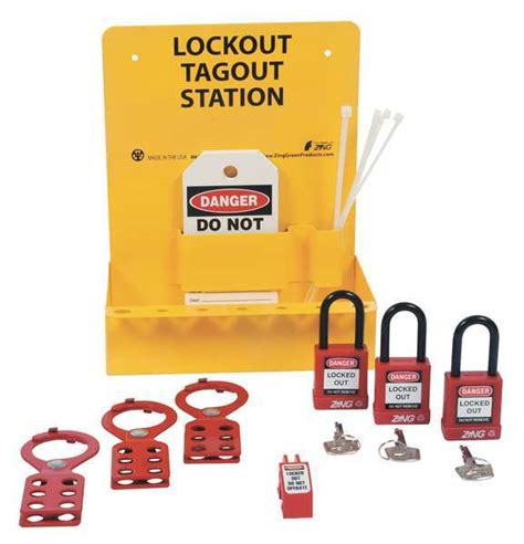 Zing Lockout Station Filled Elctrical 3 Locks 6063 Zoro