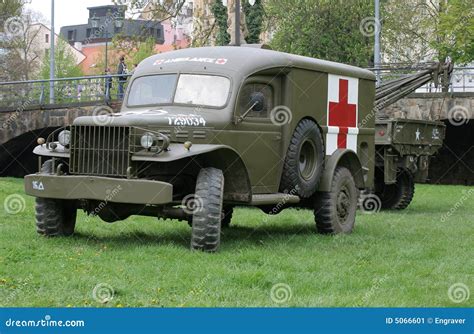 Vintage Military Ambulance Stock Image Image Of Ambulance