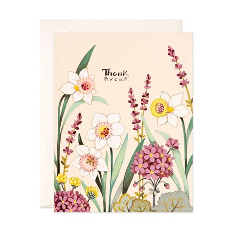 Cream Floral Thank You Card | JooJoo Paper