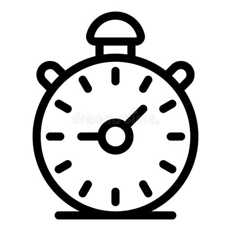 Alarm Clock Icon, Outline Style Stock Vector - Illustration of pointer ...