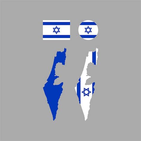 Premium Vector | Israel national map and flag vectors set