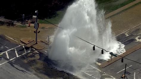 Water Main Break Shuts Down Intersection Nbc News