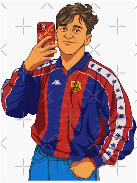 Pegatina «Pablo Gavi en el Barça Retro» de farqaleitart | Redbubble