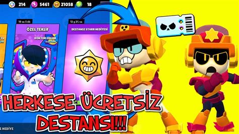 HERKESE ÜCRETSİZ DESTANSI STAR HEDİYESİ Brawl Stars YouTube