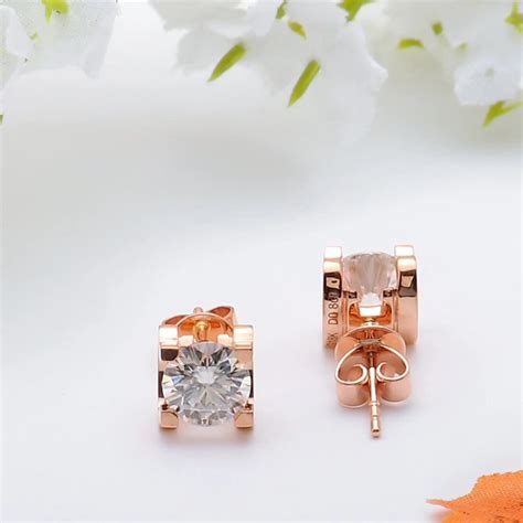 18k Rose Gold Stud Moissanite Earrings 1.6ctw – Moissanite Engagement