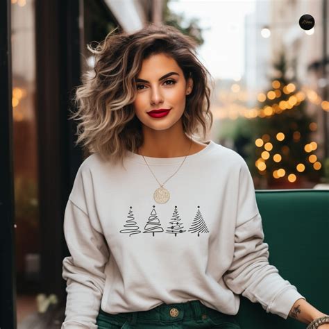 Sudadera Navide A Sencilla Camiseta Con Rbol De Navidad Camiseta Con