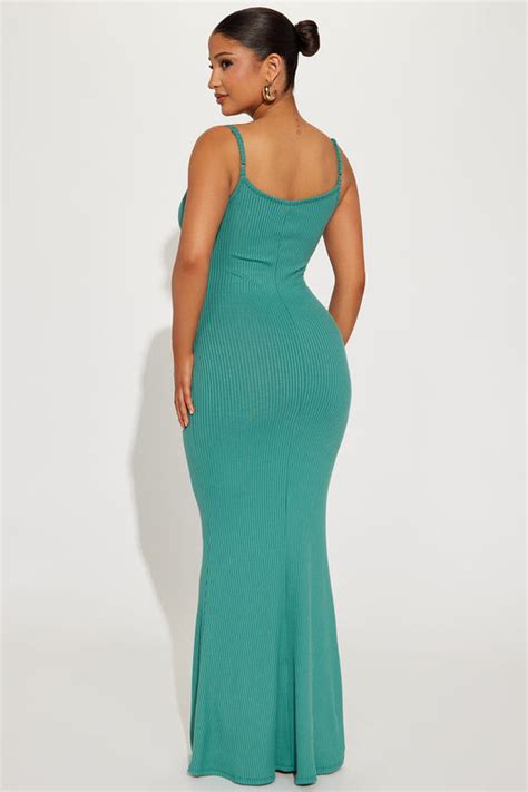 By The Beach Ribbed Maxi Dress Jade Fashion Nova