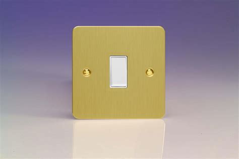 Varilight Ultraflat Brushed Brass Gang A Retractive Switch Switch