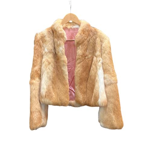 Fur Coat Size Brown Cream Nude