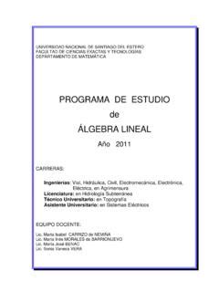 PROGRAMA DE ESTUDIO de ÁLGEBRA LINEAL programa de estudio de 193