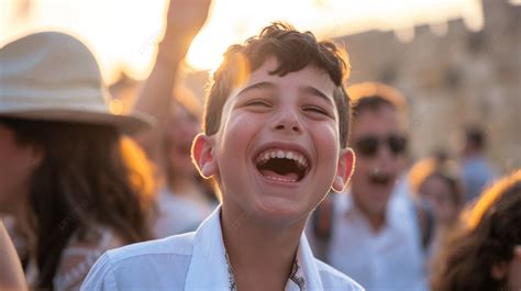 Bar Mitzvah At Western Wall Jerusalem Background Ancient Ceremony