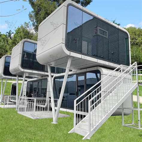 Casa Peque A Modular De Cristal C Psula Espacial Contenedor De Sala De