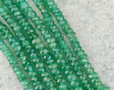 Aaa Natural Zambia Emerald Faceted Beads Emerald Faceted Rondelle