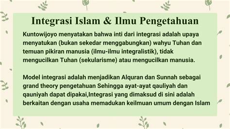 Ppt Integrasi Islam Ilmu Pengetahuan Pptx