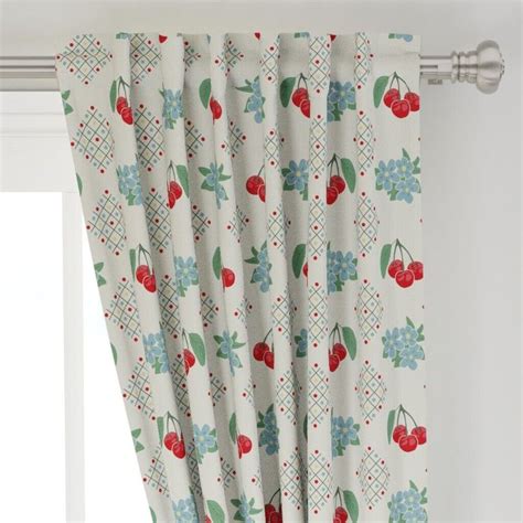 Cherry Kitchen Retro 50 Wide Curtain Panel By Roostery Ebay Panel