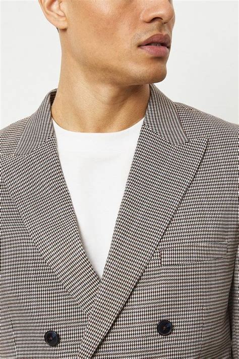 Suits Slim Fit Multi Coloured Dogtooth Suit Jacket Burton