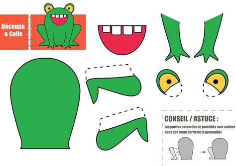 Grenouille En Papier à Découper Et Coller