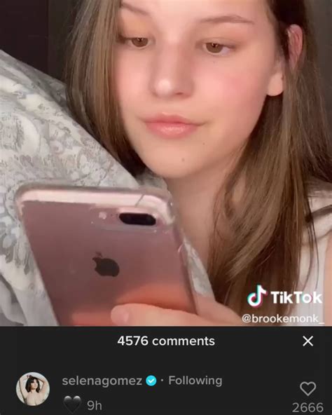 Selena Gomez Commented On Brooke Monk S Recent Tik Tok Video Selena