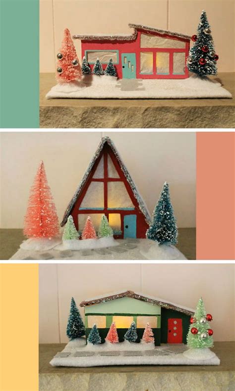 DIY Mid Century Holiday Putz Houses HAPPINESS IS