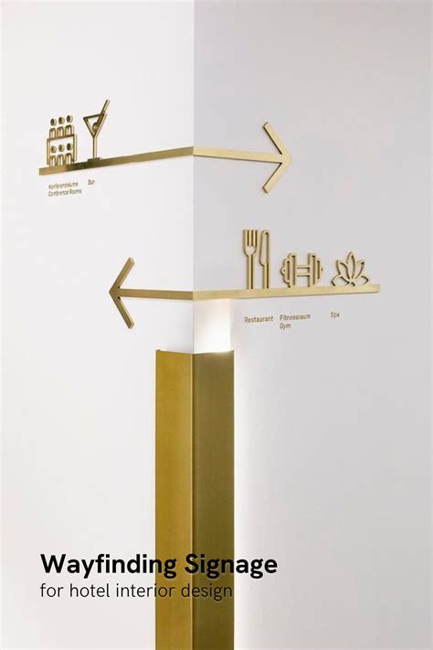 Sleek Wayfinding Signage To Help Navigate Guests To Hotel Amenities