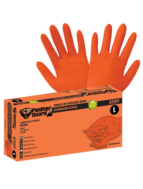 Copperhead Orange Mil Nitrile Gloves Diamond Texture Grip Off