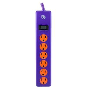 GE 6 Outlet Power Strip With Integrated Circuit Breaker And 2 Ft