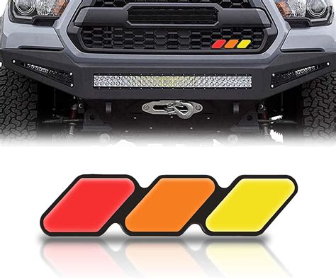 Amazon Sodcay 1 PC Tri Color Grille Badge Emblem Decoration