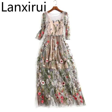 Vestidos Bo Mio Floral Flor Bordado Vintage Boho Malha Bordado Vestidos