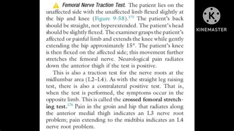 Femoral Nerve Traction Test Lumbar Special Test Youtube