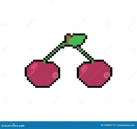 Cherry Pixel Art Cherries 8 Bit Stock Illustration Illustration Of