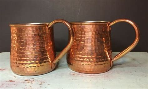 Williams Sonoma Hammered Copper Mugs Moscow Mule Cups Set Of 2 Ebay In 2021 Moscow Mule Cups