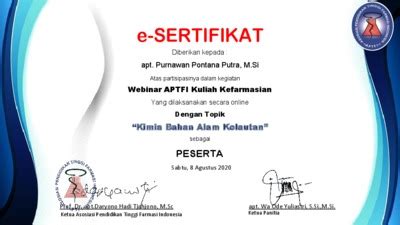 Sertifikat Webinar Aptfi Document Repository Universitas Andalas