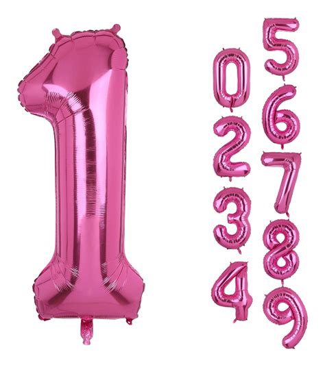 Hot Pink Number Mylar Foil Balloon Highland Store
