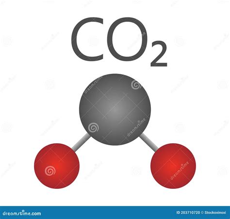 Carbon Dioxide Molecular Model Vector Illustration Stock Vector ...