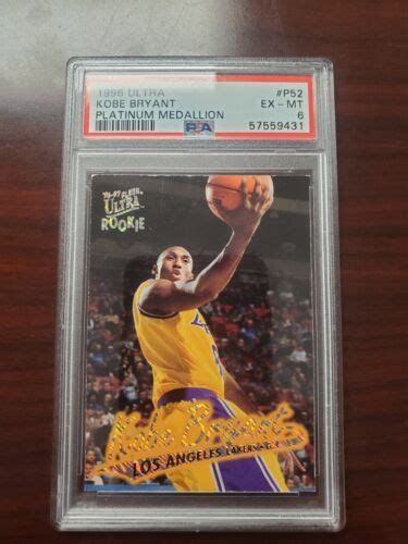 KOBE BRYANT PSA 6 1996 FLEER ULTRA P52 PLATINUM MEDALLION ROOKIE RC