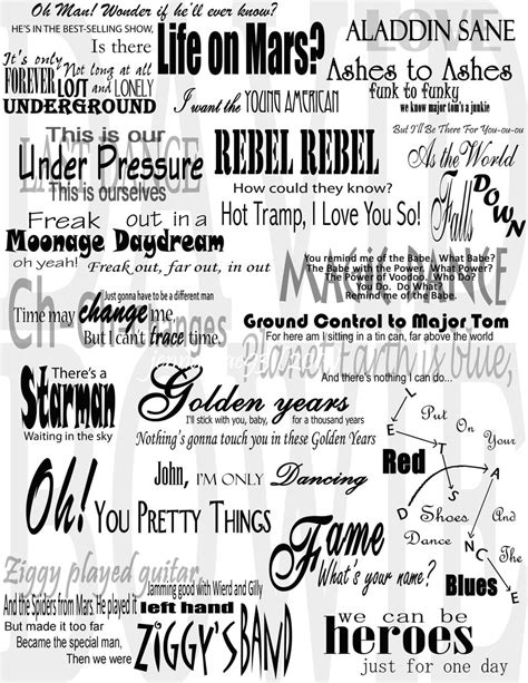 David Bowie Lyrics Collage by jennamae93 on DeviantArt