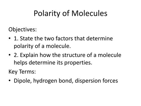 Polarity Of Molecules Ppt